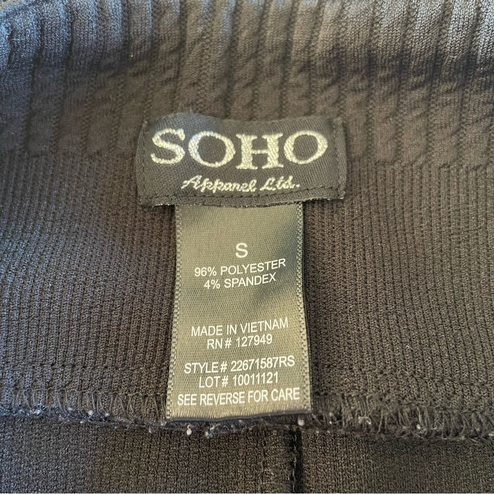 Soho Black Pullon Stretch Pencil Skirt S Minimalist Workwear Office Career - Picture 2 of 8